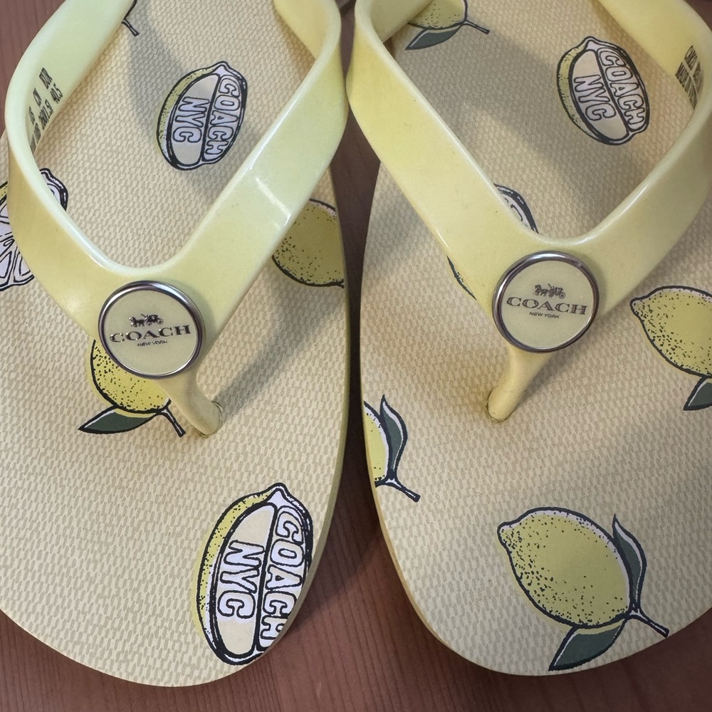 🍋Coach Zayn Flip Flop With Fruit Print - Picture 6 of 9